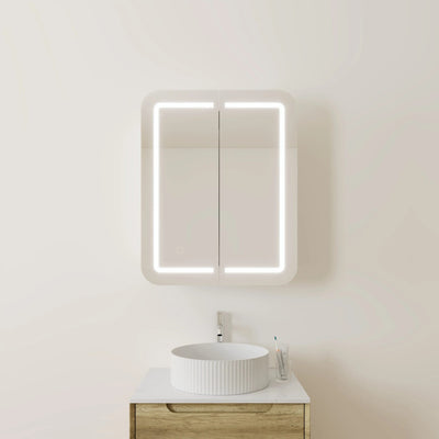 VITO LED PVC MIRROR SHAVING CABINET 600X750MM