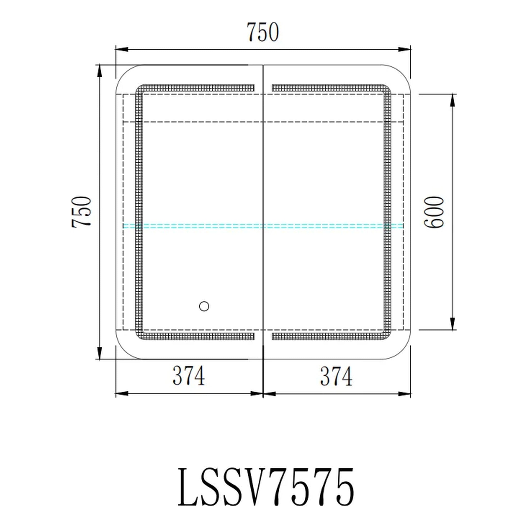 VITO LED PVC MIRROR SHAVING CABINET 750X750MM