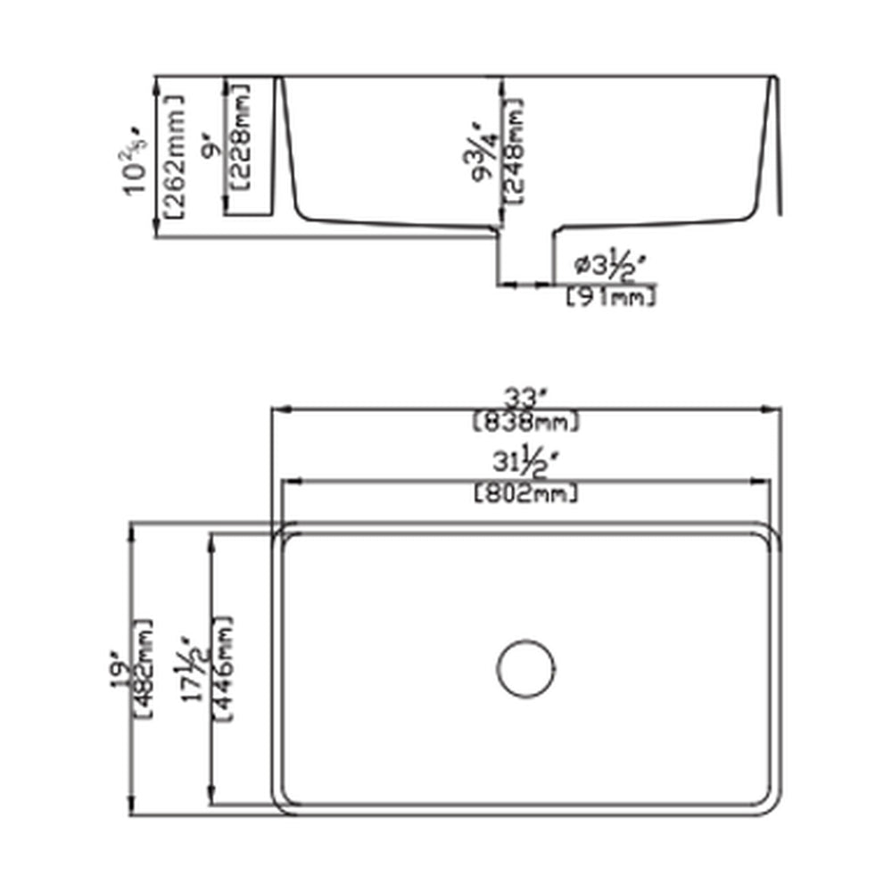 VITO QUARTZ SINGLE BOWL FARMHOUSE KITCHEN SINK MATTE BLACK 838MM
