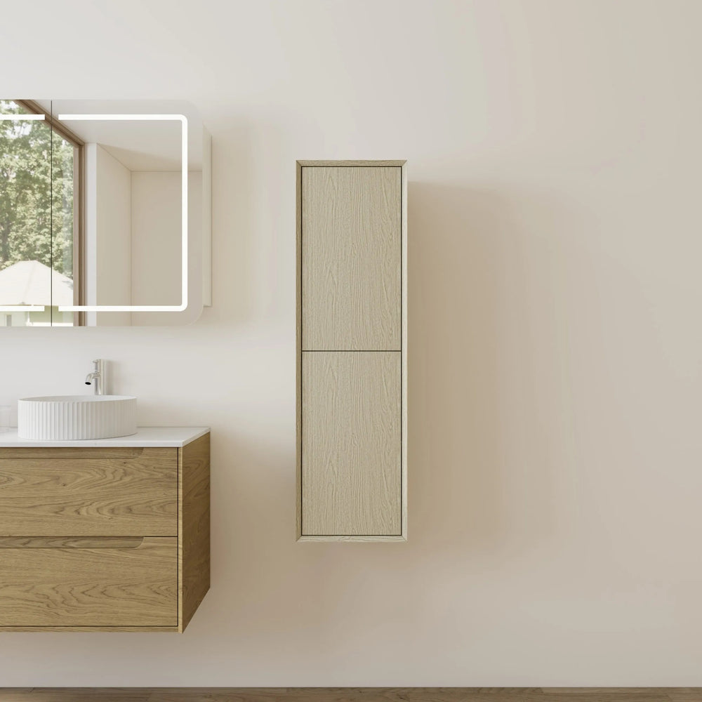 VITO WALL HUNG TALL BOY COASTAL OAK 350MM X 1200MM