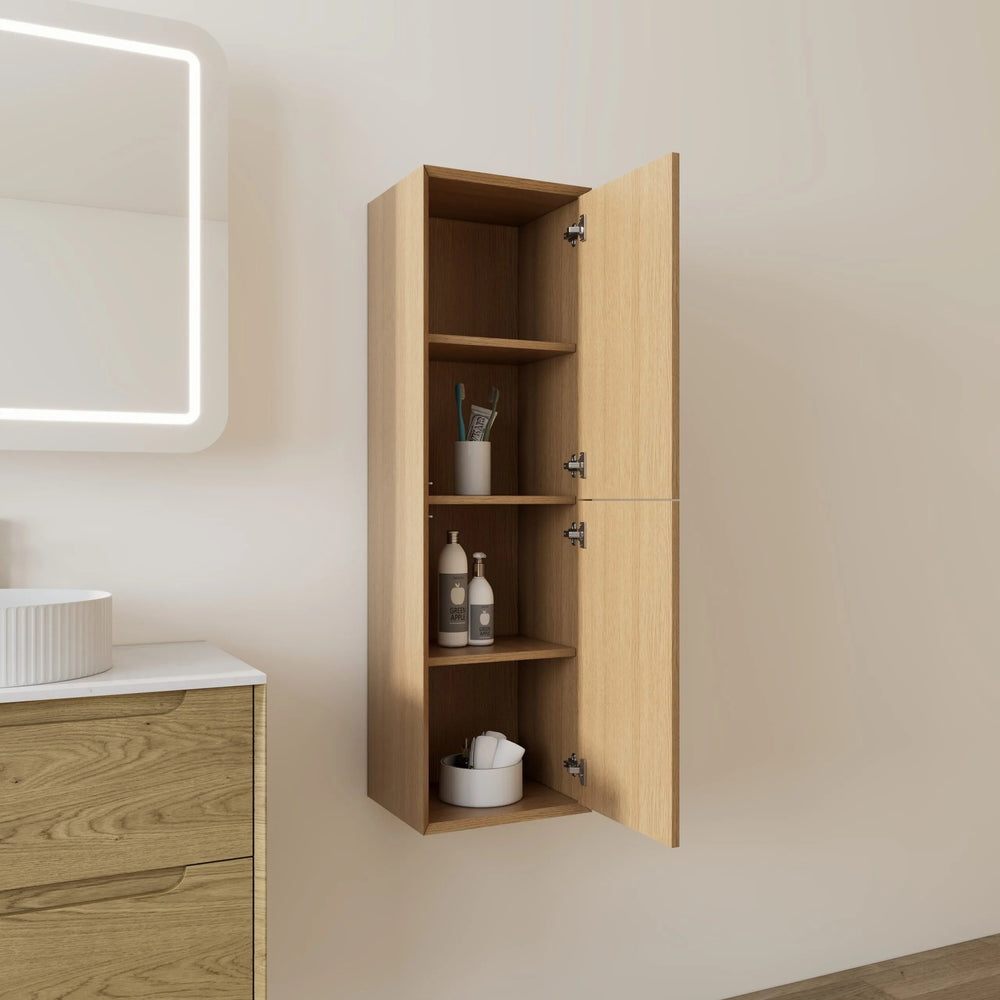 VITO WALL HUNG TALL BOY PRIME OAK 350MM X 1200MM