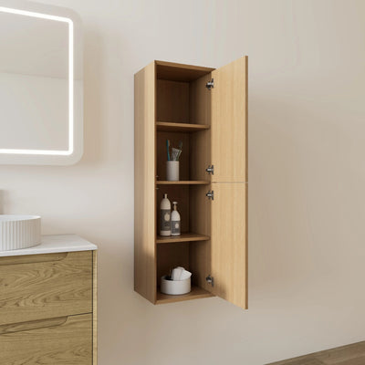 VITO WALL HUNG TALL BOY PRIME OAK 350MM X 1200MM