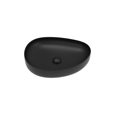 FIENZA PEBBLE ABOVE COUNTER BASIN MATTE BLACK 500MM
