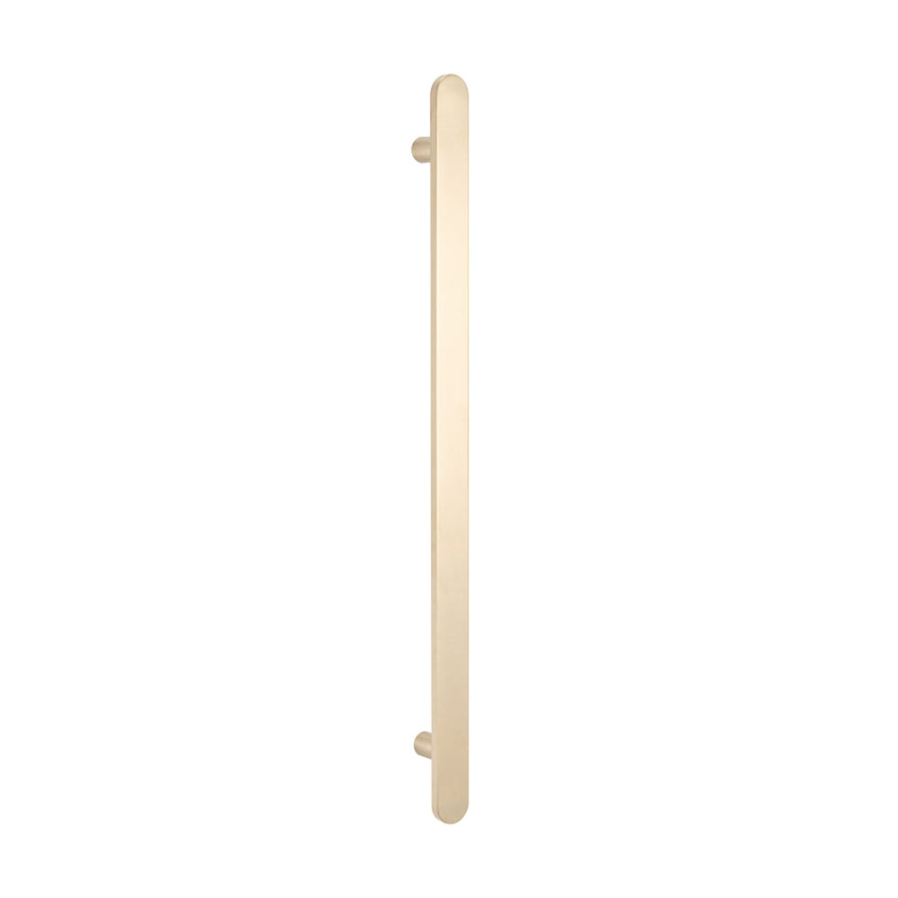 RADIANT HEATING VERTICAL FLAT BAR HEATED SINGLE TOWEL RAIL WARM BRUSHED NICKEL 930MM