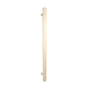 RADIANT HEATING VERTICAL FLAT BAR HEATED SINGLE TOWEL RAIL WARM BRUSHED NICKEL 930MM