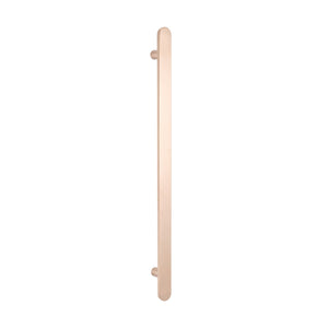 RADIANT HEATING VERTICAL FLAT BAR HEATED SINGLE TOWEL RAIL CHAMPAGNE 930MM