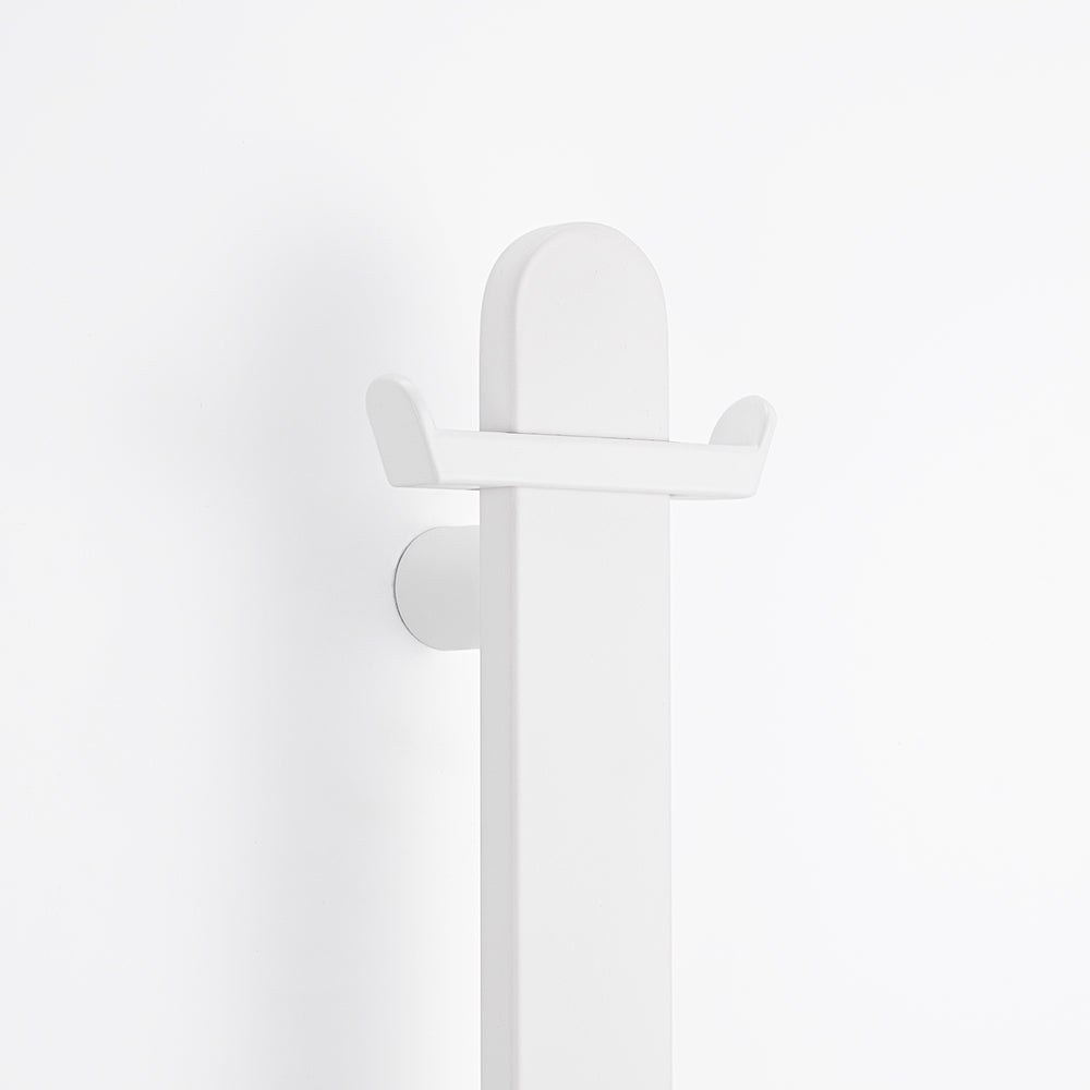 RADIANT HEATING VERTICAL FLAT BAR HEATED SINGLE TOWEL RAIL MATTE WHITE 930MM