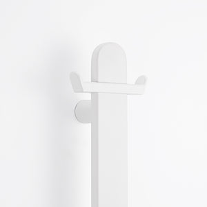 RADIANT HEATING VERTICAL FLAT BAR HEATED SINGLE TOWEL RAIL MATTE WHITE 930MM