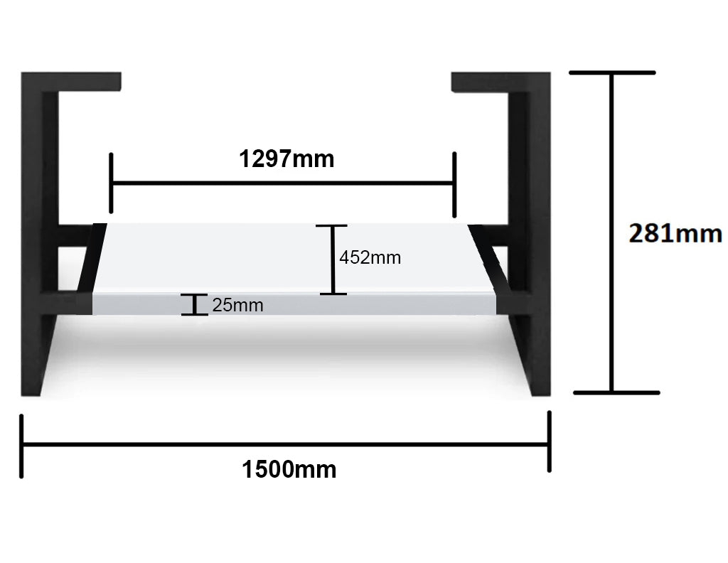 INFINITY KINGO VANITY LEGS MATTE WHITE 1500MM