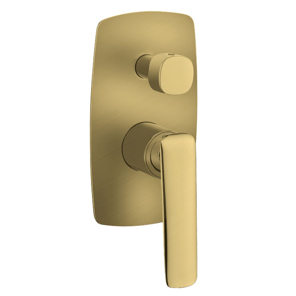 NORICO BELLINO WALL MIXER WITH DIVERTER BRUSHED YELLOW GOLD
