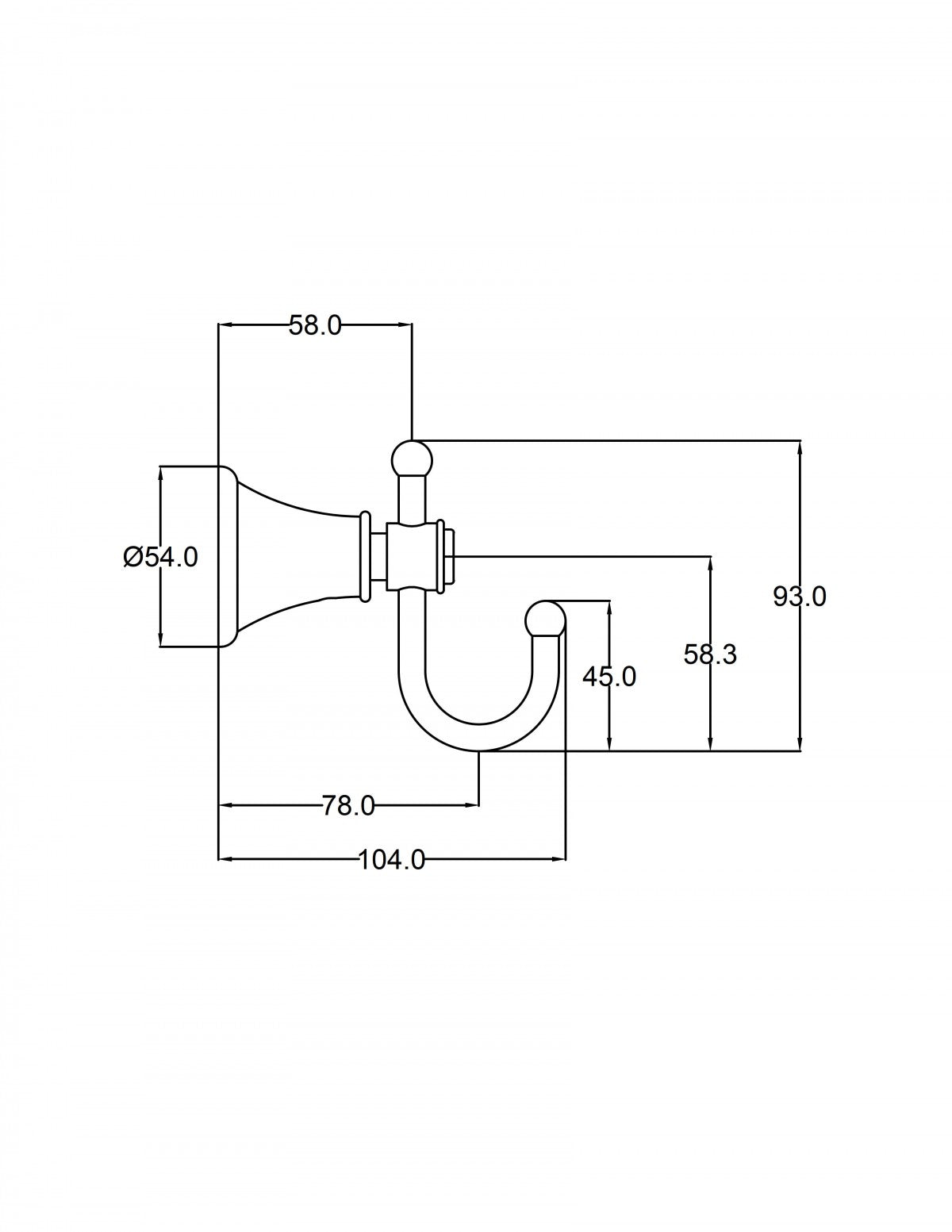 IKON CLASICO ROBE HOOK BRUSHED NICKEL