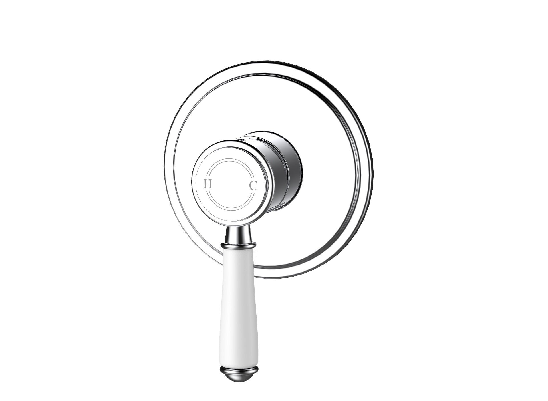 IKON CLASICO WALL MIXER TRIM KITS WITH ROUGH IN BODY 115MM CERAMIC HANDLE CHROME