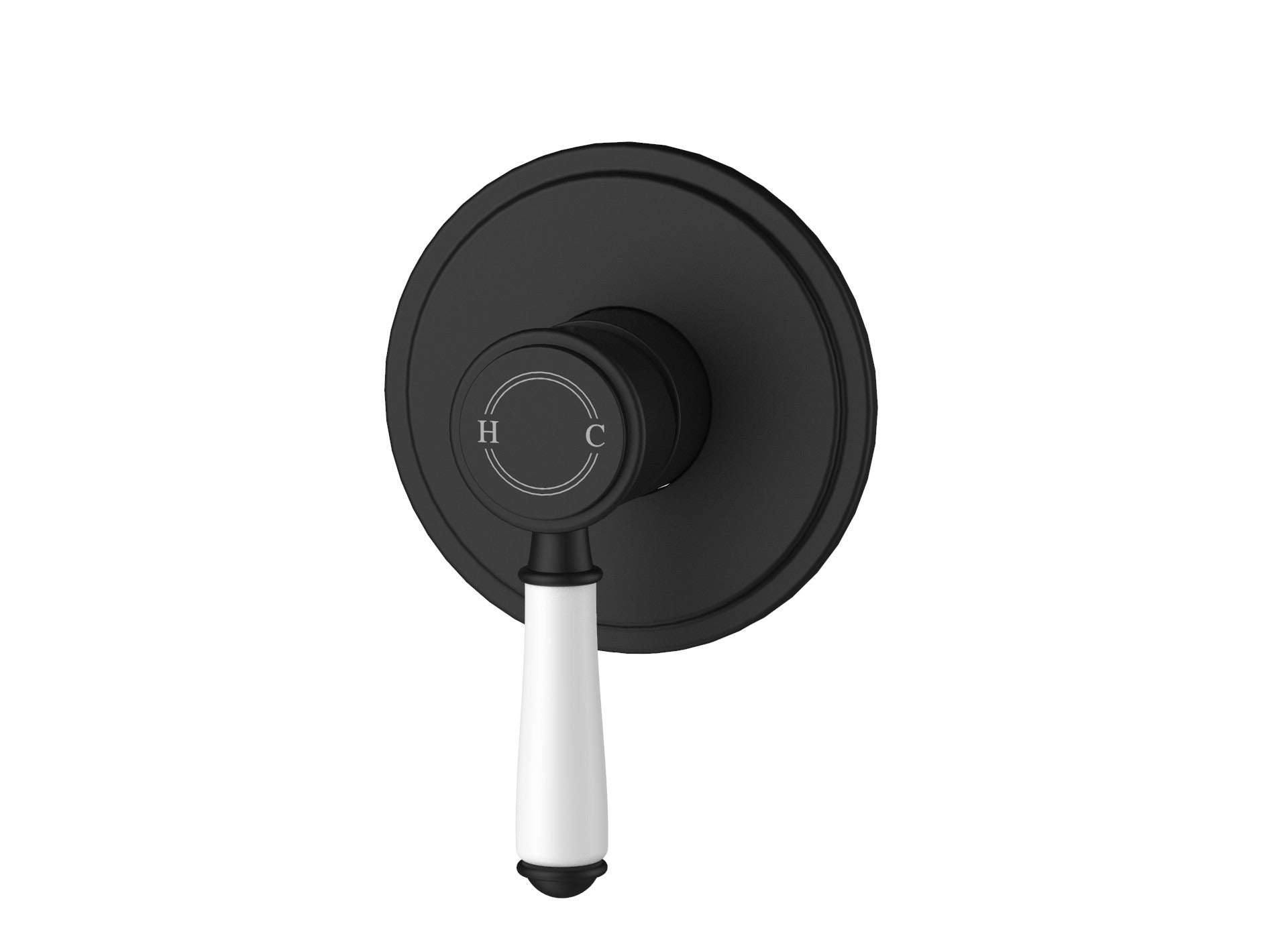 IKON CLASICO WALL MIXER TRIM KITS WITH ROUGH IN BODY 115MM CERAMIC HANDLE MATTE BLACK