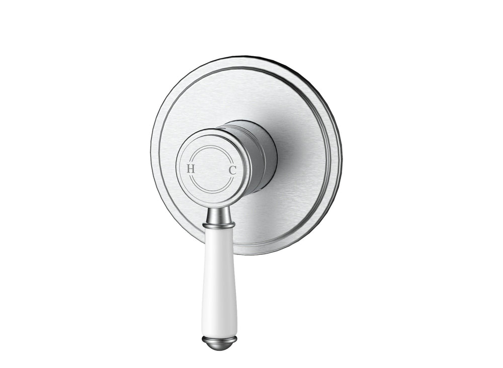 IKON CLASICO WALL MIXER TRIM KITS WITH ROUGH IN BODY 115MM CERAMIC HANDLE BRUSHED NICKEL