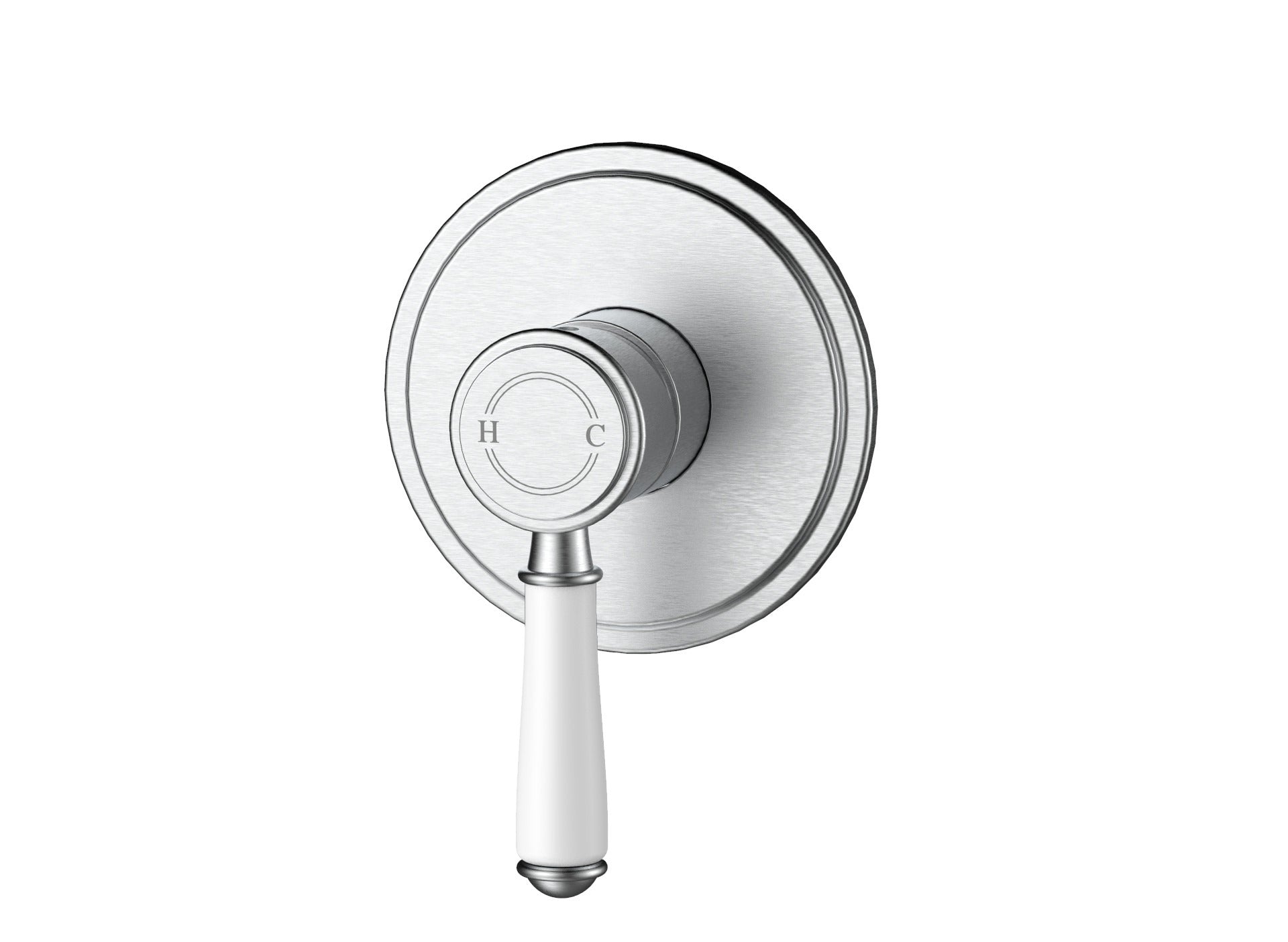 IKON CLASICO WALL MIXER TRIM KITS WITH ROUGH IN BODY 115MM CERAMIC HANDLE BRUSHED NICKEL