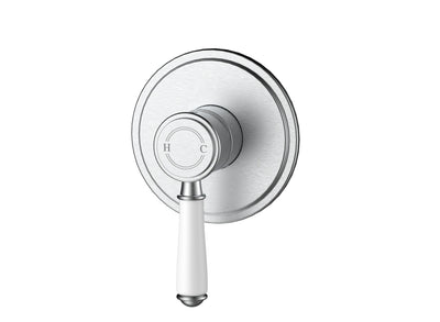 IKON CLASICO LEAD FREE WALL MIXER TRIM KITS WITH ROUGH IN BODY 115MM CERAMIC HANDLE BRUSHED NICKEL