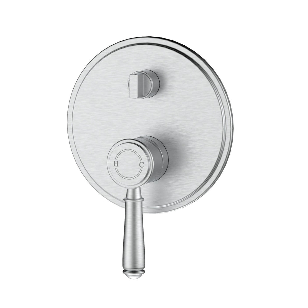 IKON CLASICO LEAD FREE WALL DIVERTER MIXER TRIM KIT WITH ROUGH IN BODY 160MM BRUSHED NICKEL