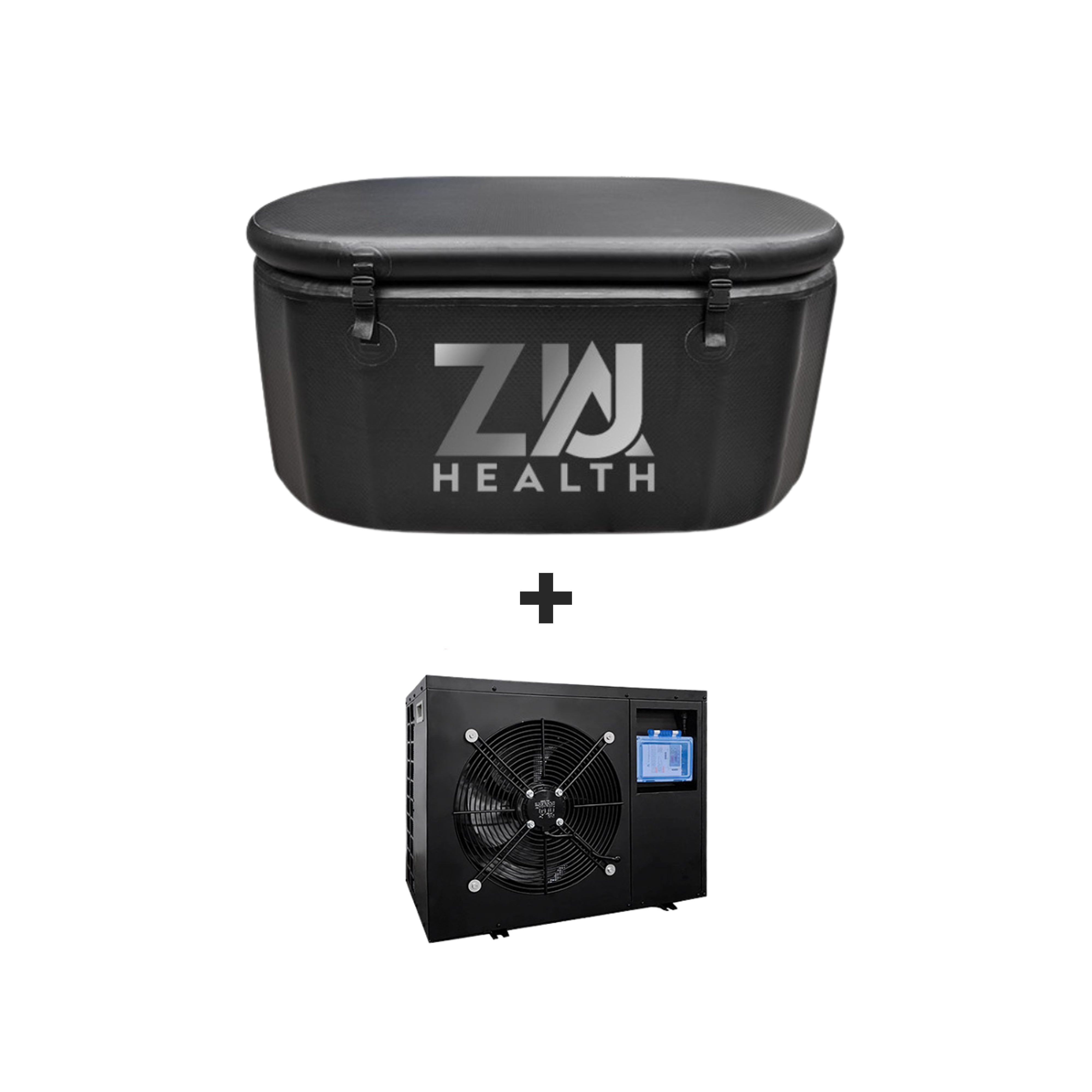ZUA HEALTH INFLATABLE ICE BATHTUB WITH 1HP REFRIGERATION UNIT BLACK 1500MM