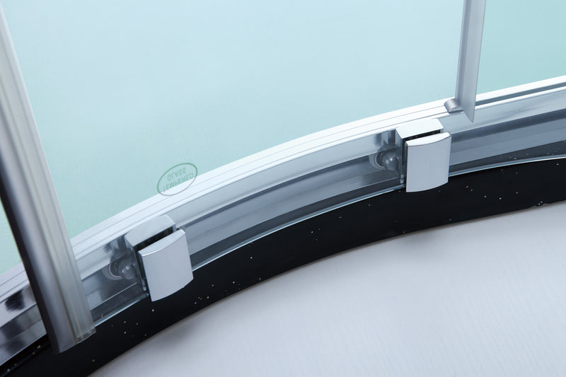 COVEY CVC-47S WALL TO WALL SEMI-FRAMED CURVED SLIDING CHROME