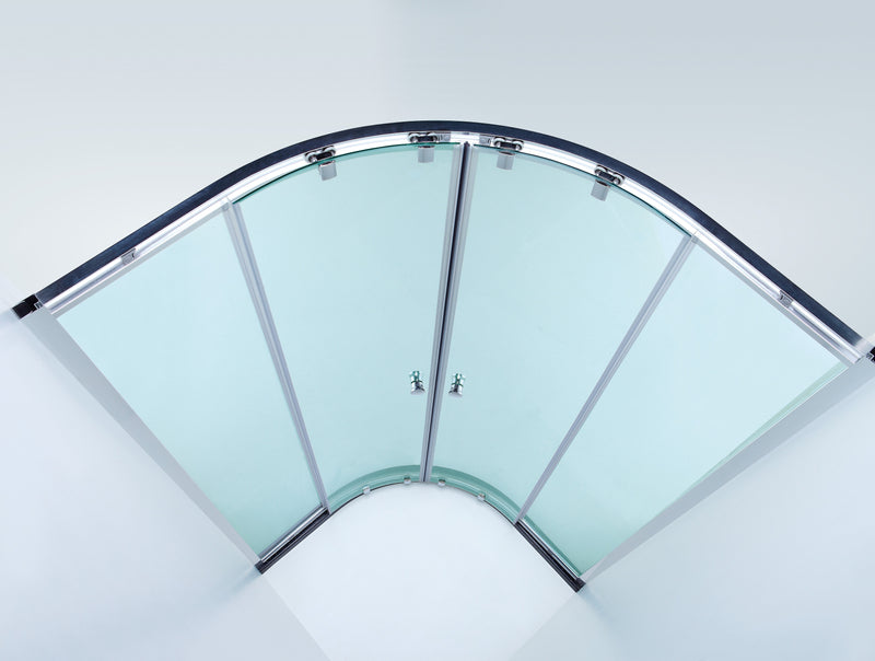 COVEY CVC-47S WALL TO WALL SEMI-FRAMED CURVED SLIDING CHROME
