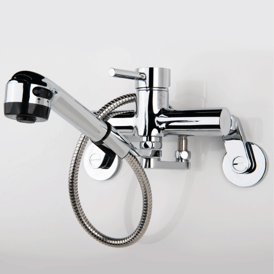 QUOSS FREEDOM BATH / LAUNDRY / KITCHEN MIXER WITH SPOUT 225MM CHROME WITH MULTIPLE FITTING OPTIONS