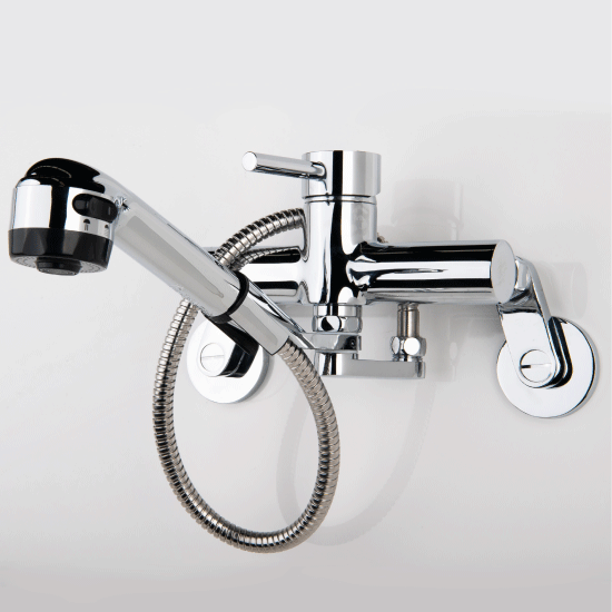 QUOSS FREEDOM BATH / LAUNDRY / KITCHEN MIXER WITH SPOUT CHROME (WITH MULTIPLE FITTING OPTIONS)