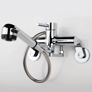 QUOSS FREEDOM BATH / LAUNDRY / KITCHEN MIXER WITH SPOUT 225MM CHROME WITH MULTIPLE FITTING OPTIONS