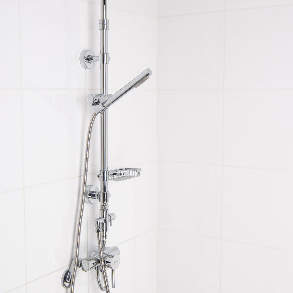 QUOSS AURA RAINFALL SHOWER SET RECTANGLE 505MM CHROME