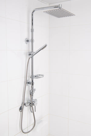 QUOSS AURA RAINFALL SHOWER SET RECTANGLE 505MM CHROME