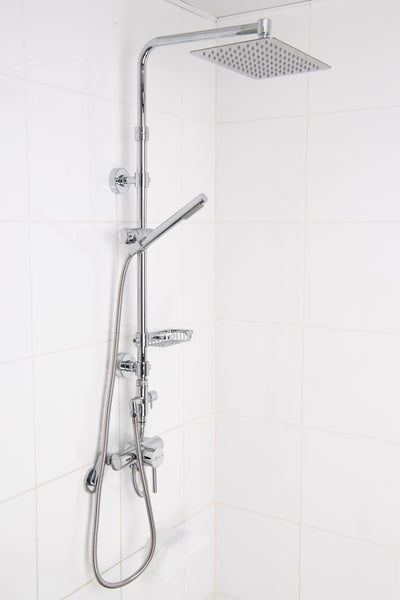 QUOSS AURA RAINFALL SHOWER SET RECTANGLE 505MM CHROME