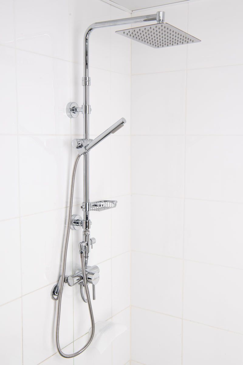 QUOSS AURA RAINFALL SHOWER SET RECTANGLE CHROME