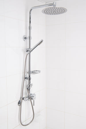 QUOSS RAIN SHOWER SUNFLOWER SET ROUND 400MM CHROME