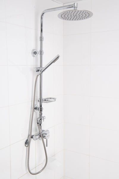 QUOSS RAIN SHOWER SUNFLOWER SET ROUND 400MM CHROME