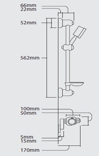 QUOSS THERMO SHOWER FULL SET 562MM CHROME