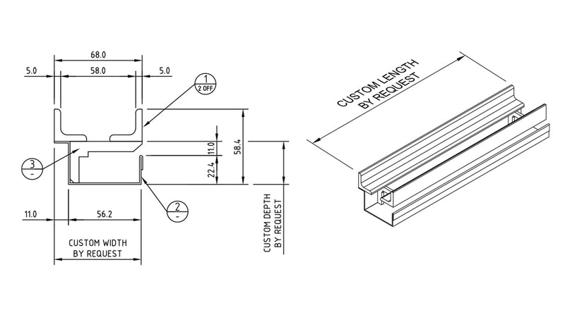 GRATES2GO THRESHOLD CHANNEL STAINLESS STEEL SILVER