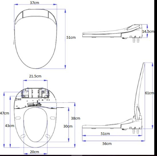 QUOSS SMART ELECTRONIC BIDET / WASHLET WITH REMOTE CONTROL
