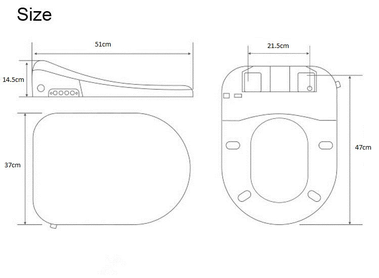 QUOSS SMART ELECTRONIC BIDET / WASHLET WITH REMOTE CONTROL