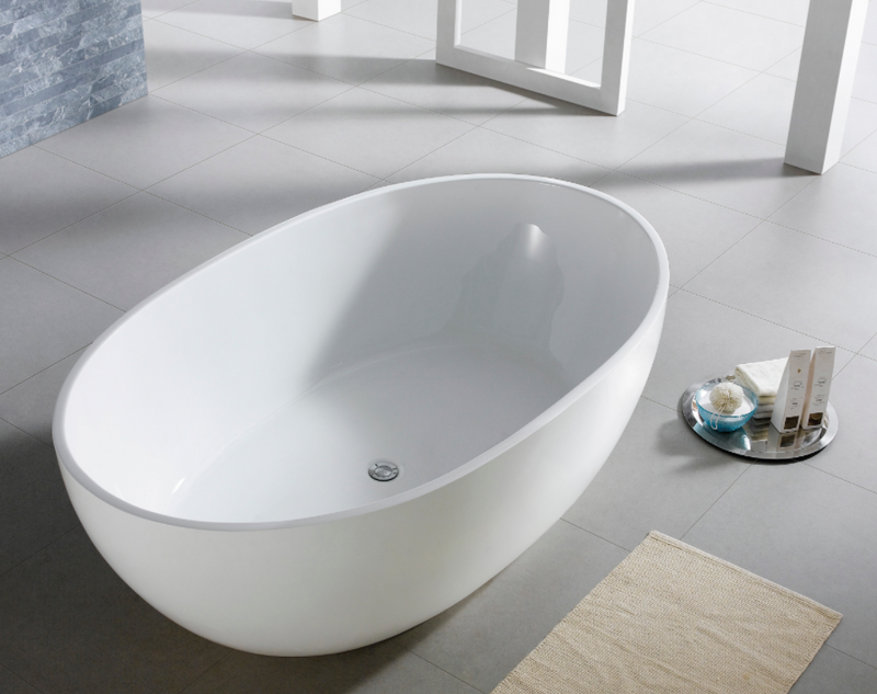 POSEIDON LUCIA FREE STANDING BATH GLOSS WHITE 1800MM