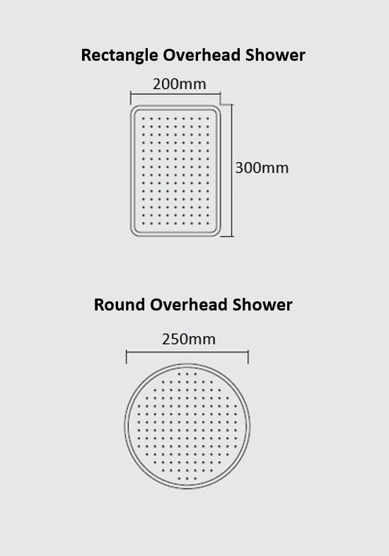 QUOSS AURA RAINFALL SHOWER SET RECTANGLE CHROME