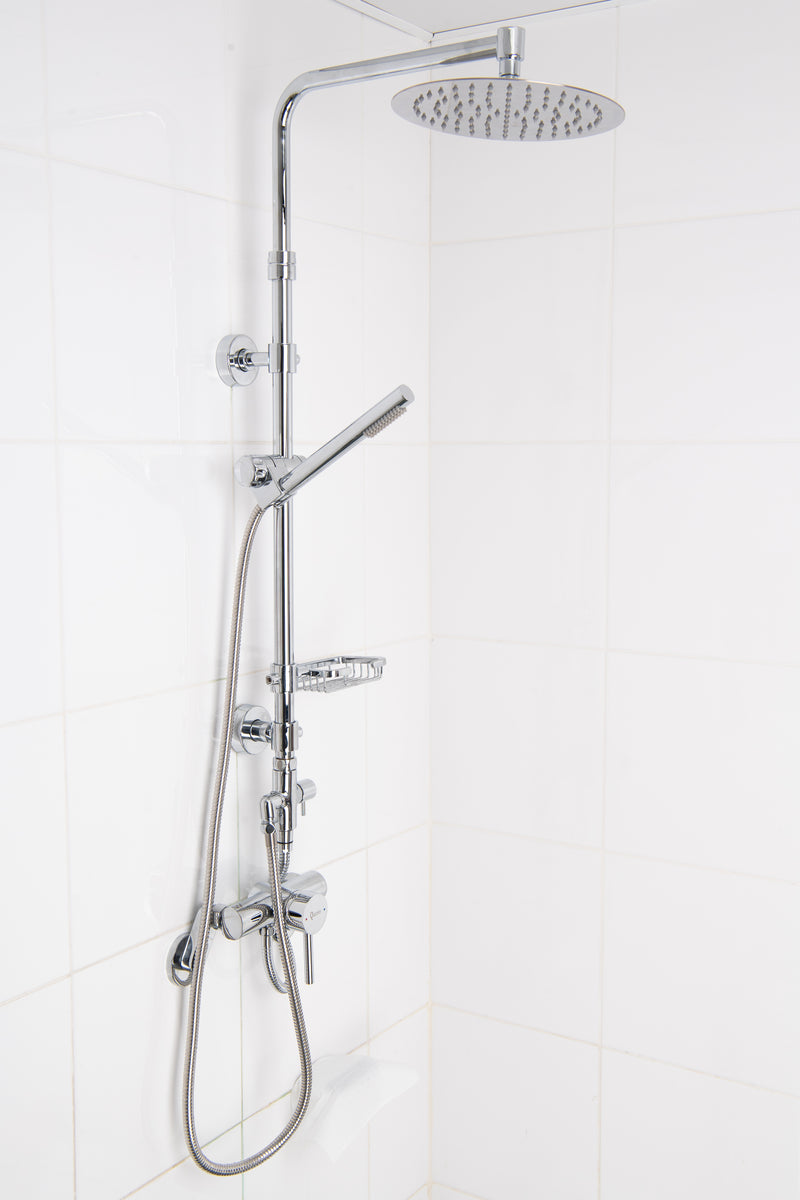 QUOSS AURA RAINFALL SHOWER SET ROUND CHROME