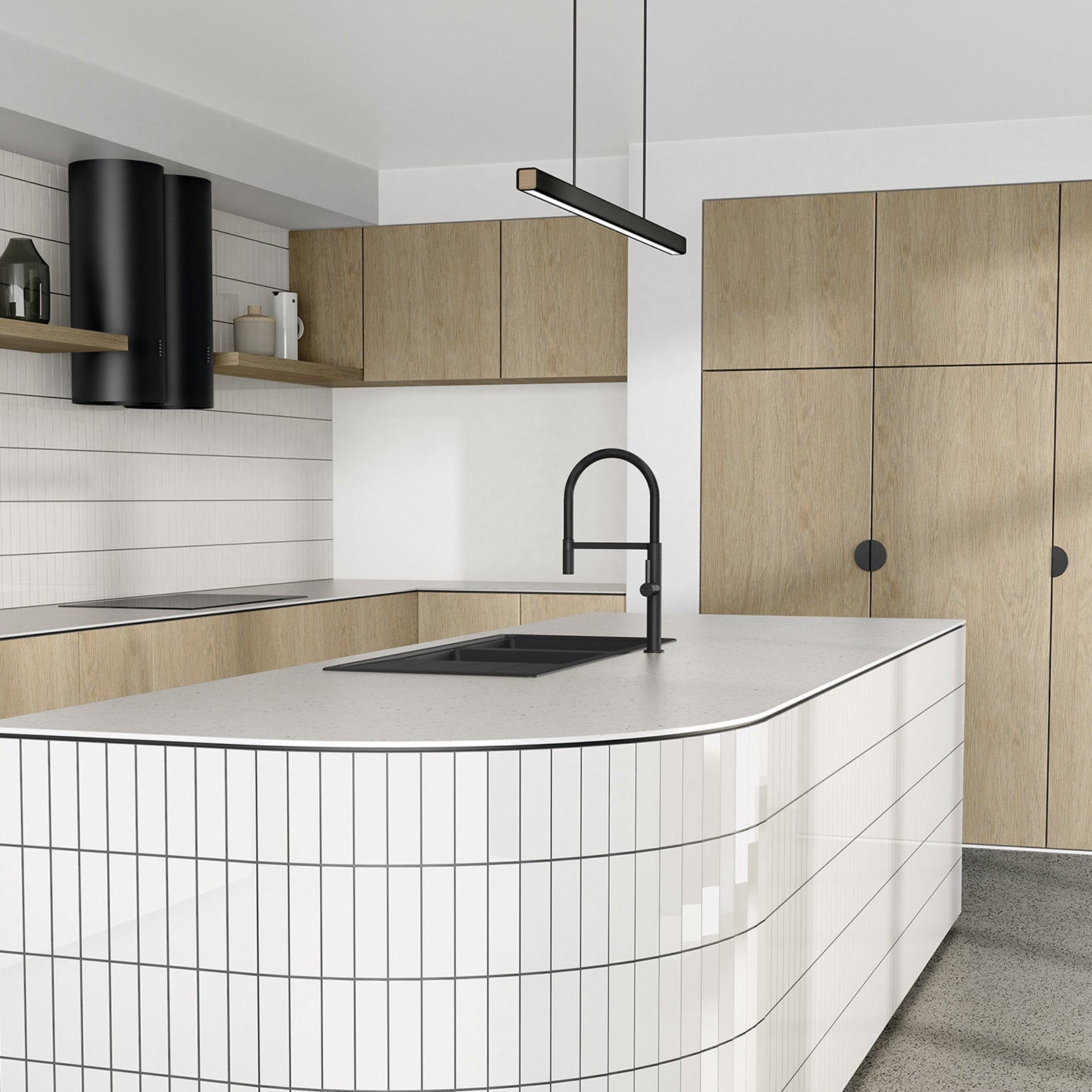 PHOENIX PRIZE FLEXIBLE COIL SINK MIXER 496MM MATTE BLACK