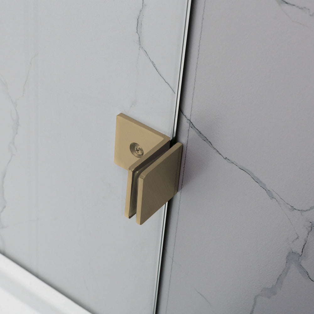 COVEY FRAMELESS WALK IN SINGLE PANEL SHOWER SCREEN BRUSHED GOLD