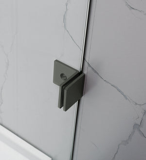 COVEY FRAMELESS WALK IN SINGLE PANEL SHOWER SCREEN GUN METAL GREY