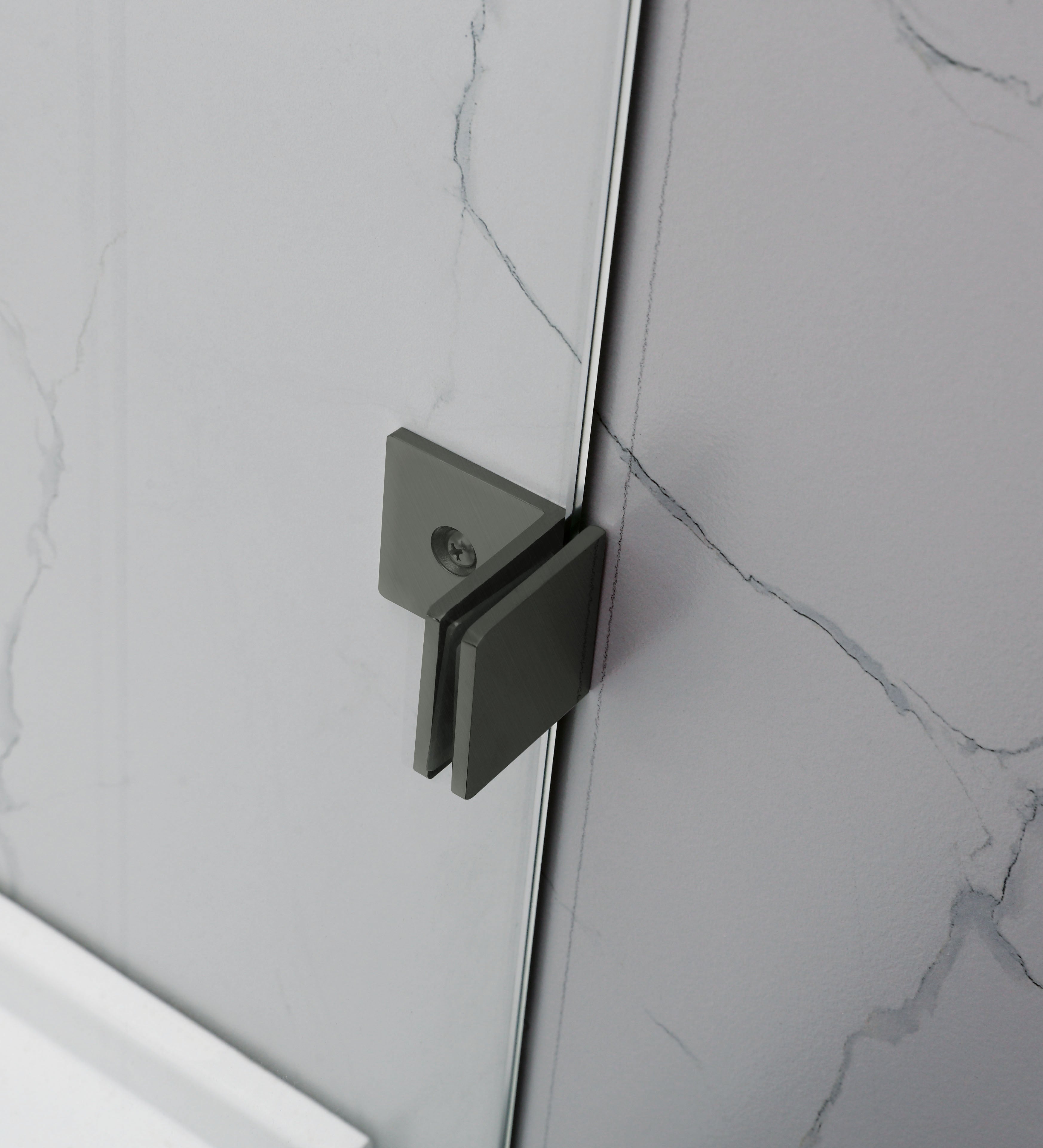 COVEY FRAMELESS WALK IN SHOWER PANEL GUNMETAL GREY