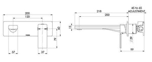 PHOENIX RADII WALL BATH MIXER SET 200MM CHROME