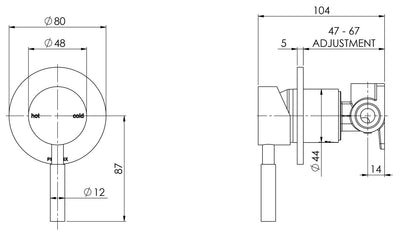 PHOENIX VIVID SHOWER WALL MIXER CHROME
