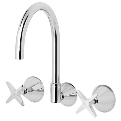 PHOENIX IVY LEAD FREE WALL SINK SET CHROME