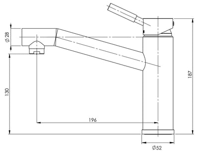 PHOENIX VIVID SINK MIXER 187MM CHROME
