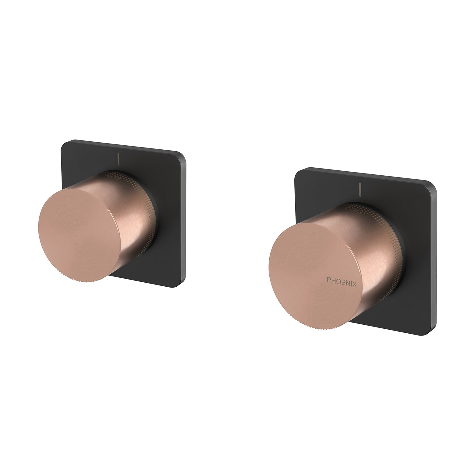 PHOENIX TOI WALL TOP ASSEMBLIES MATTE BLACK AND BRUSHED ROSE GOLD