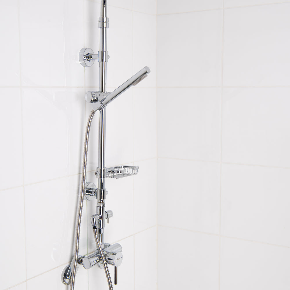 QUOSS RAIN SHOWER SUNFLOWER SET RECTANGLE 400MM CHROME
